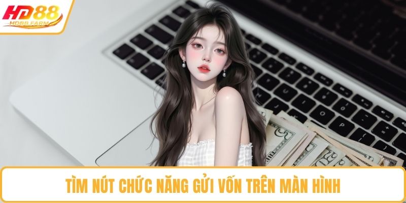Tìm nút chức năng gửi vốn trên màn hình